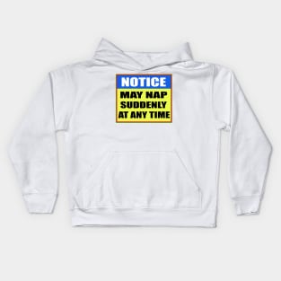 Notice May Nap Suddenly At  Any Time Kids Hoodie